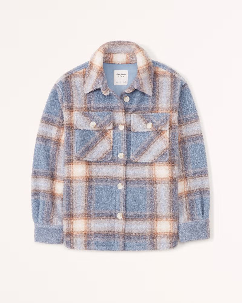 Women's Sherpa Shirt Jacket | Women's Tops | Abercrombie.com | Abercrombie & Fitch (US)