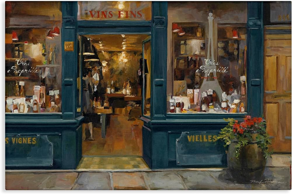 Stupell Industries Parisian Wine Shop Canvas Wall Art Design by Marilyn Hageman, 45 x 30 | Amazon (US)