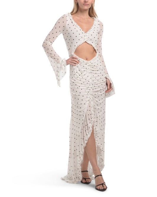 Cat Micro Ruffle Cut Out Maxi Dress | TJ Maxx