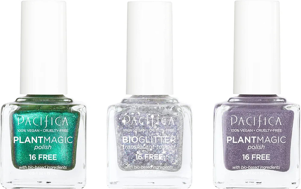 Pacifica Beauty, Plant Magic Nail Polish Set, Longwear Formula, Vegan & Cruelty Free, 3 Count | Amazon (US)