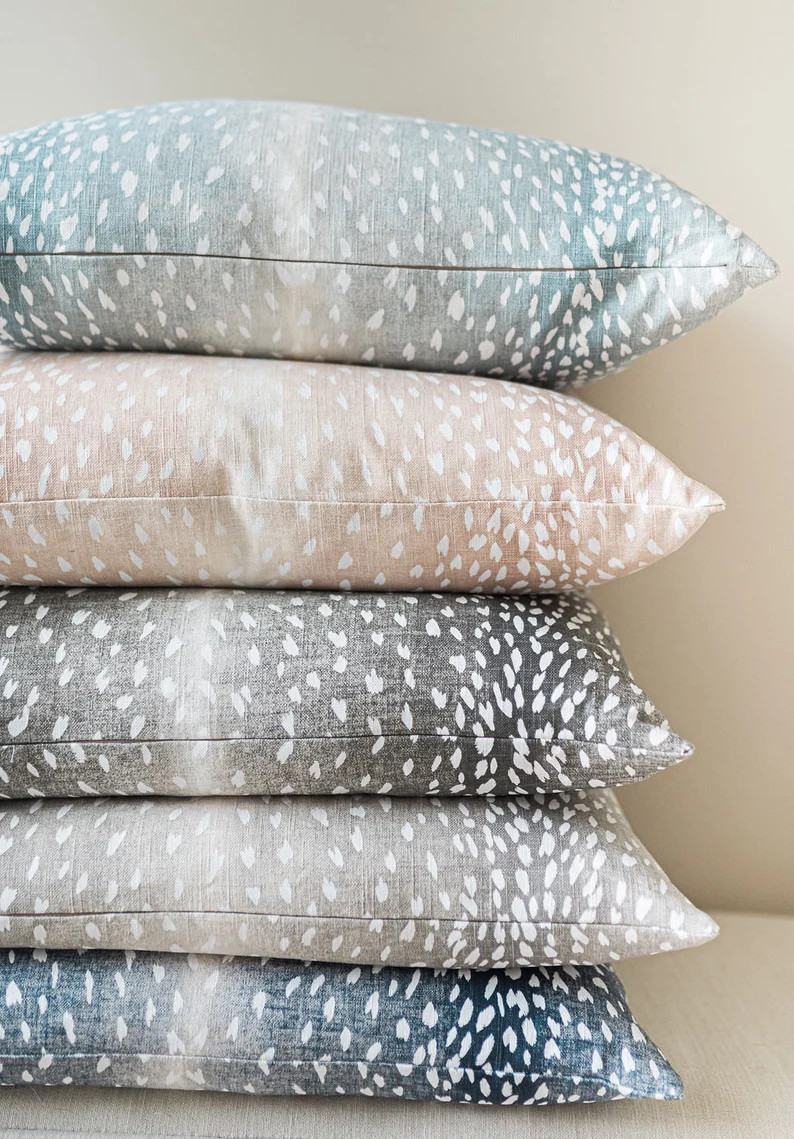 Gray Antelope Pillow Cover Square Euro Sham Lumbar Pillow | Etsy | Etsy (US)