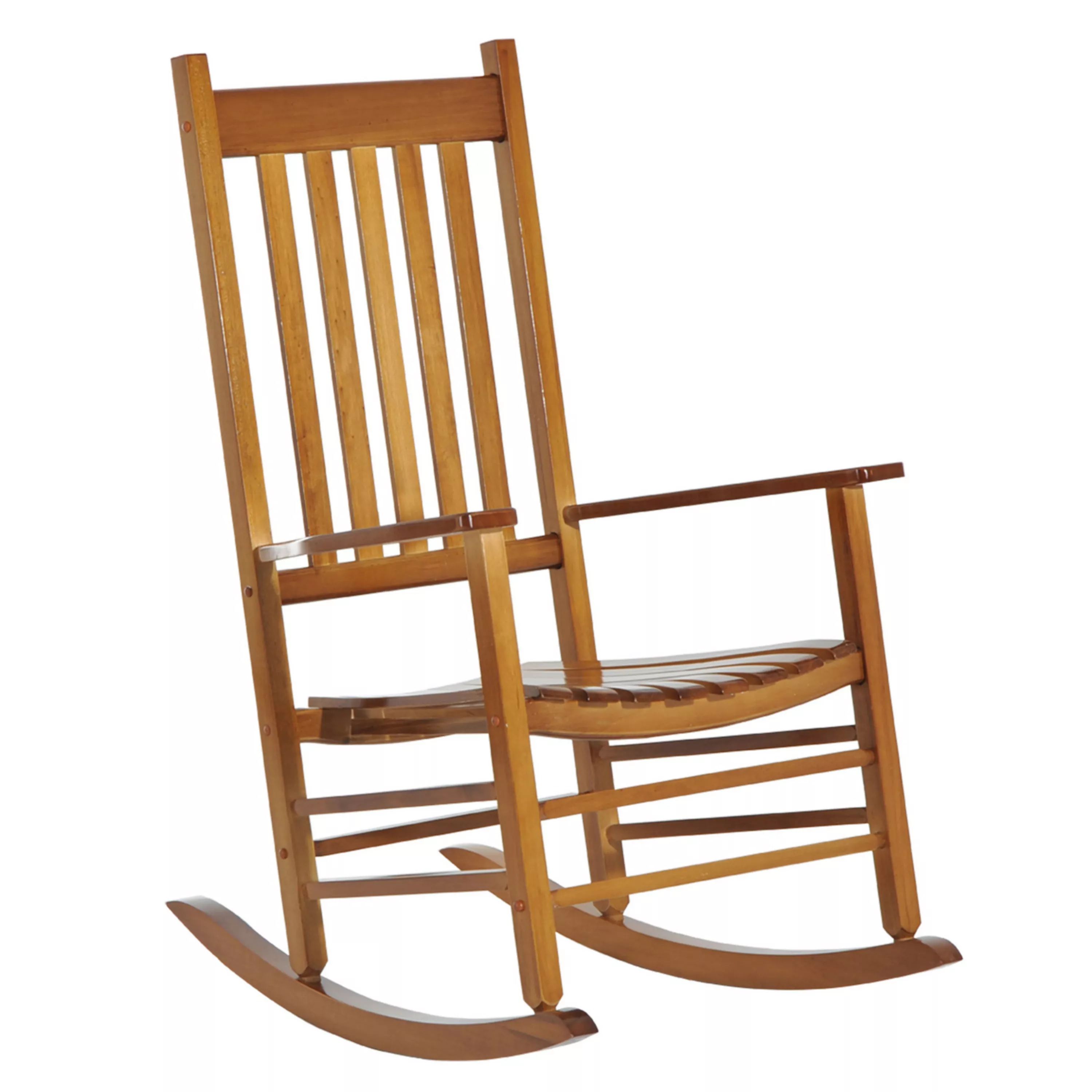 Wood Rocking Chair, Indoor / Outdoor Wooden Porch Rocker, Rustic Black | Kohl's