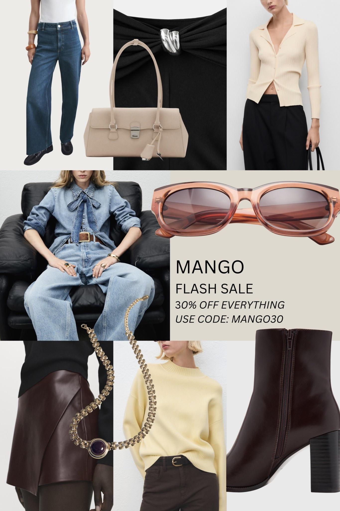 Shop my Cart 🛒 
MANGO FLASH SALE 
30% OFF EVERYTHING
CODE: MANGO30

#LTKSaleAlert #LTKItBag #LTKStyleTip