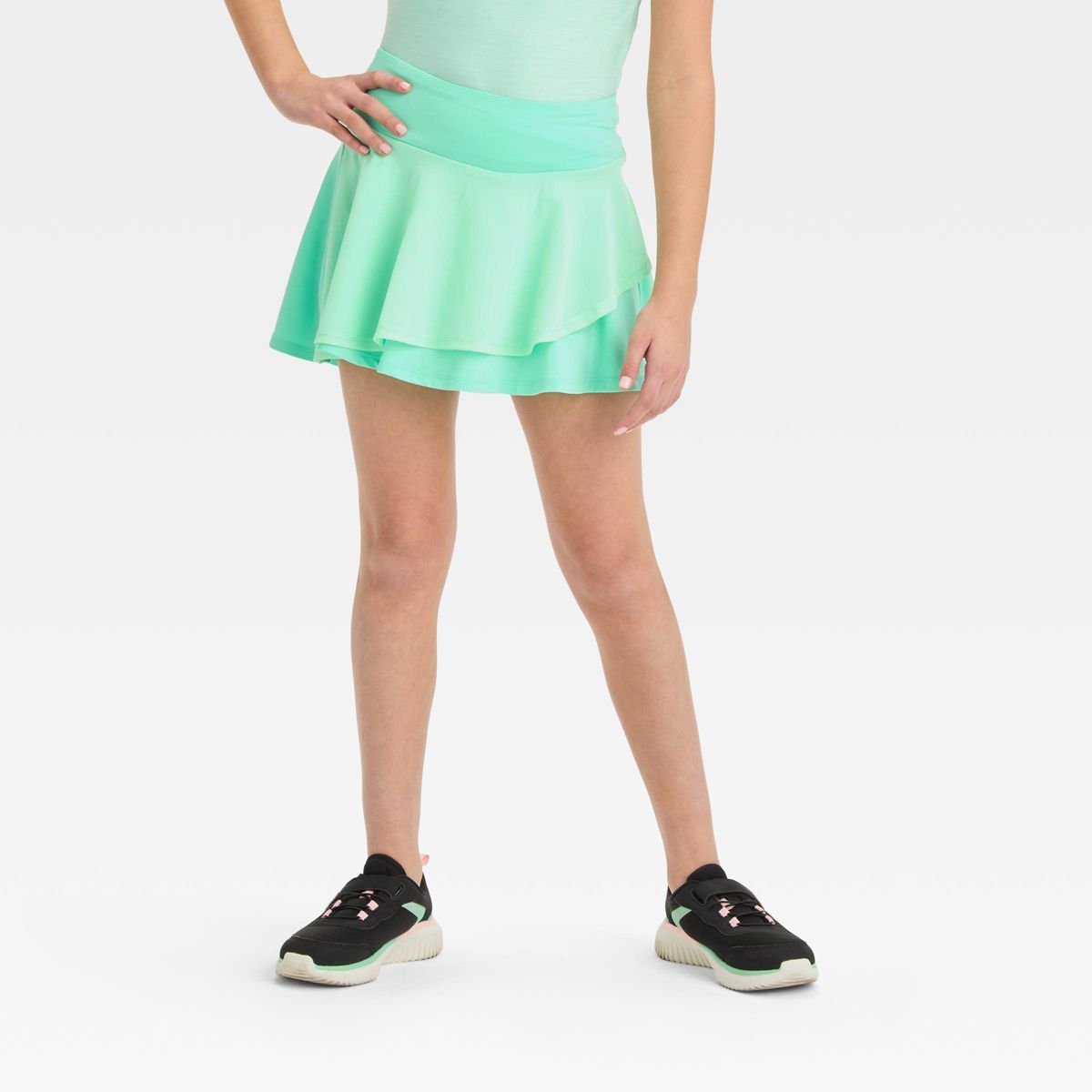 Girls' Knit Skort - All In Motion™ Mint Green XL | Target