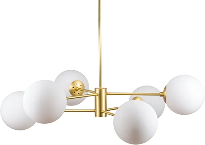 Linea di Liara Caserti Gold Modern Sputnik Chandelier Modern Ceiling Light 6 Glass Globe Lights M... | Amazon (US)