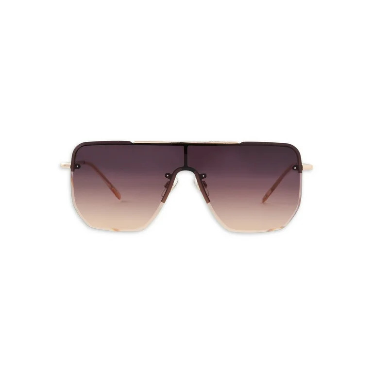 Sofia Vergara Women's Shield Gold Sunglasses | Walmart (US)