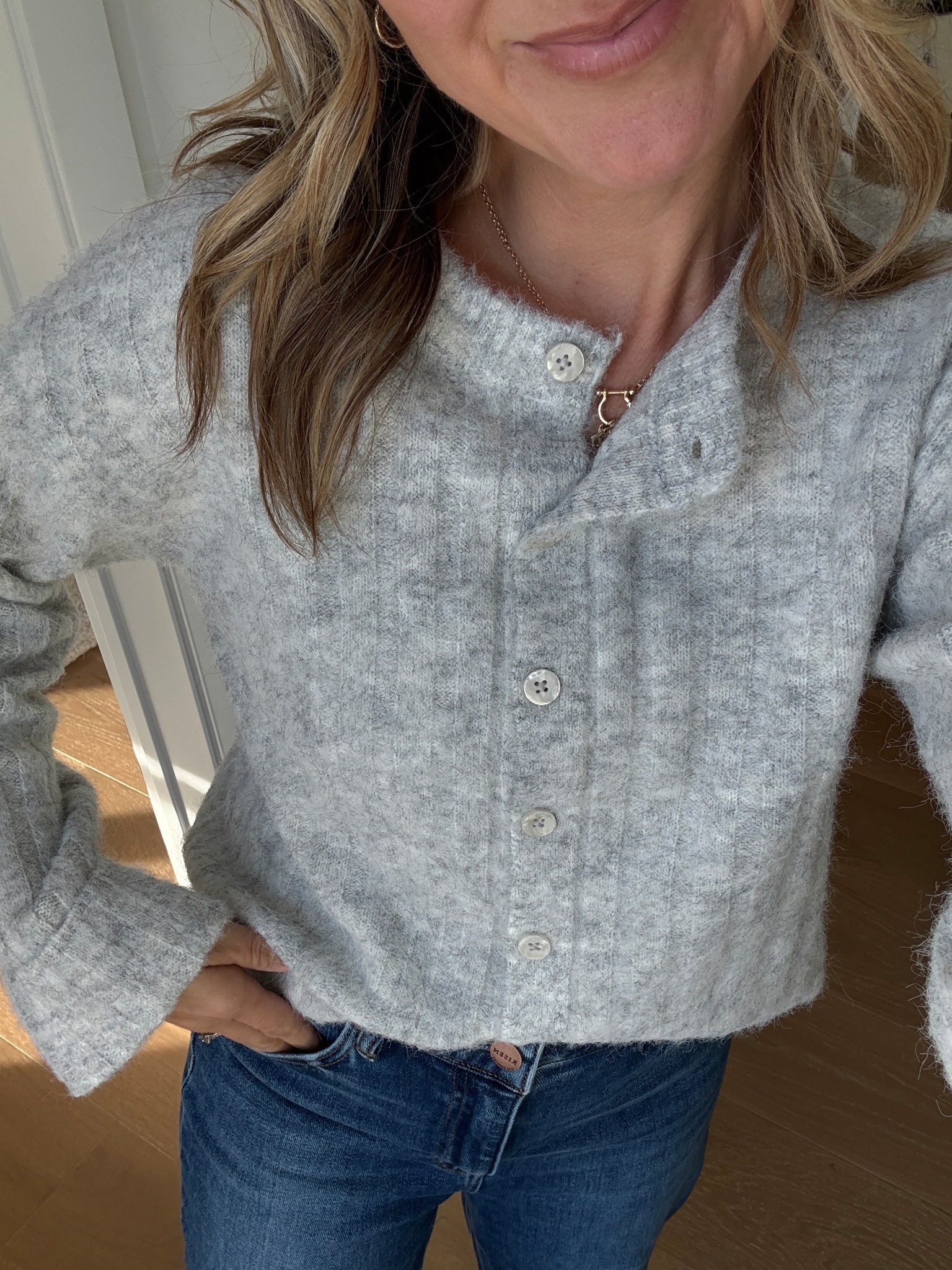 Love this under $30 sweater at Target! Looks beige on the site but ish a pretty light gray 

#LTKFindsUnder50 #LTKootd #LTKStyleTip