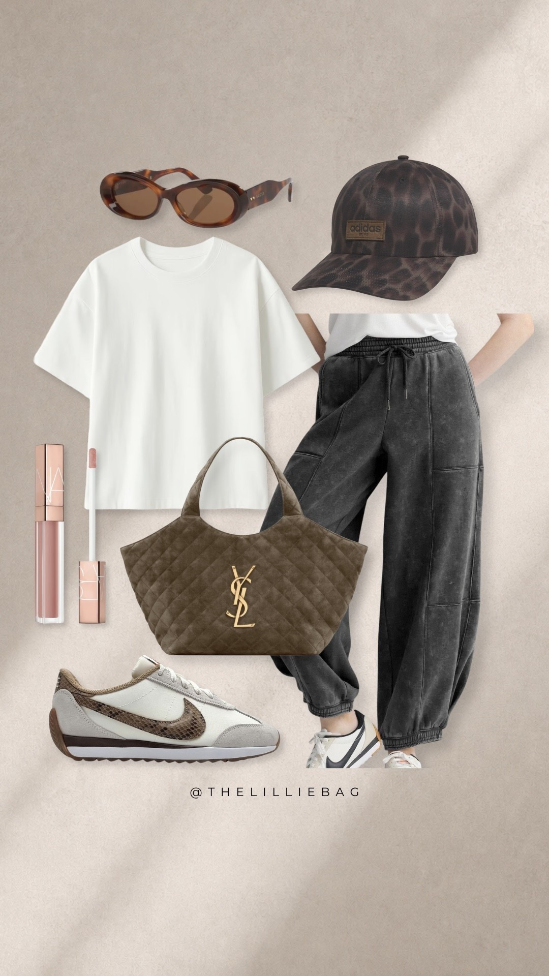 This is the kind of running errands look I’ll be living in all fall 🤎 Comfy cargos + a basic tee with all the good accessories to make it feel put together. And can we talk about the leopard Adidas hat + Nike sneakers?! 👀

fall casual outfit, running errands outfit, casual fall style, women’s fall outfits 2026, cargo pants outfit, athleisure outfit, Adidas leopard hat, Nike sneakers women, neutral fall outfit, everyday mom outfit, comfy casual outfit, fall fashion finds, designer accessories, YSL tote, women’s street style

#LTKActive #LTKmomlife #LTKootd