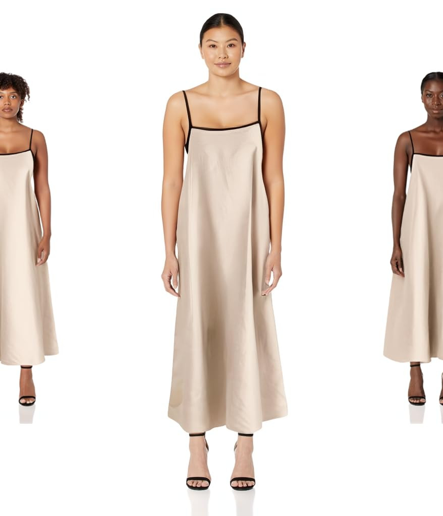 Shy Velvet Women's 2026 Summer Linen Maxi Dress Contrast Spaghetti Strap Dress Backless Casual Pa... | Amazon (US)