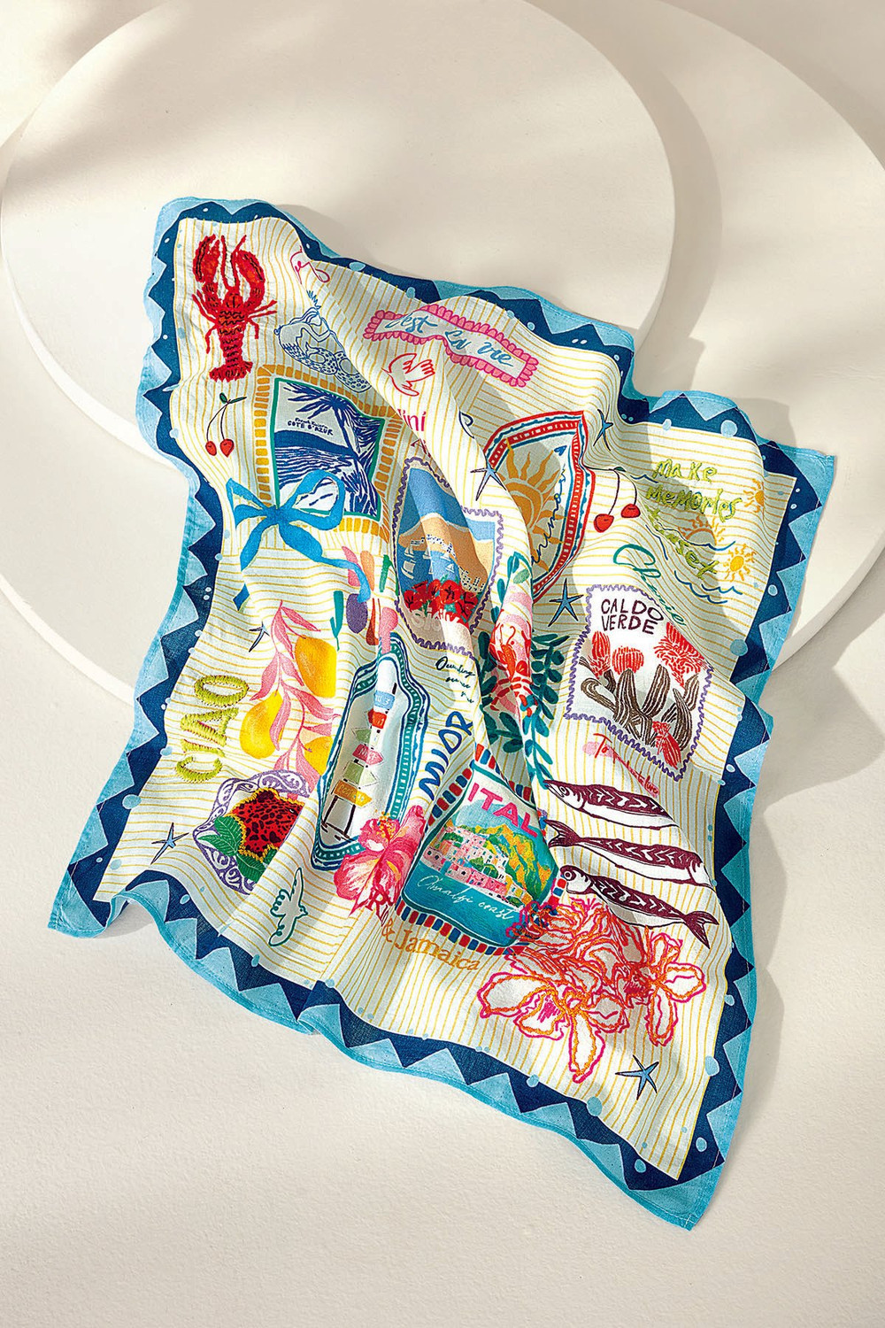 Carmella Cotton & Embroidered Scarf | Soft Surroundings