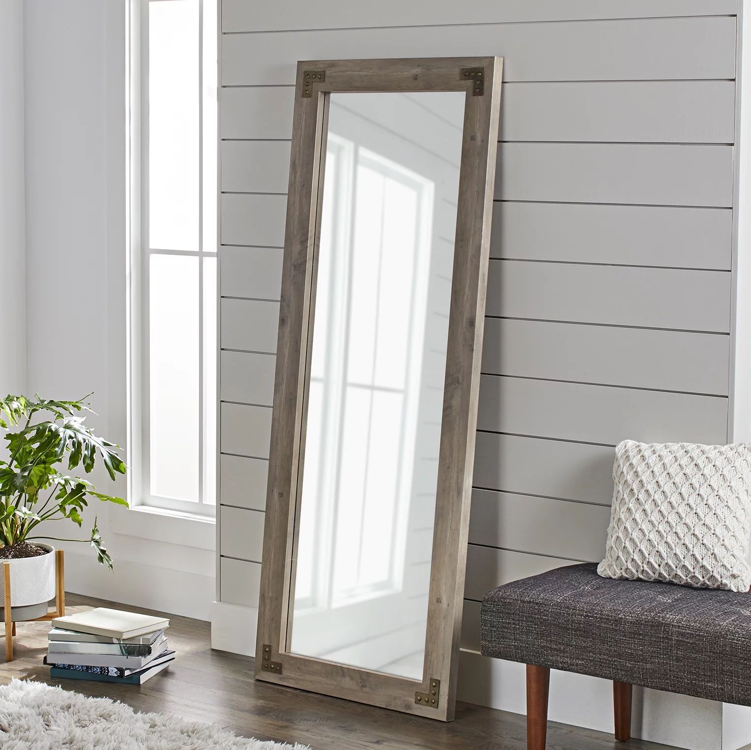 Better Homes & Gardens Oversized Rectangular Full-Length Mirror, 27X70 IN, Rivet - Walmart.com | Walmart (US)