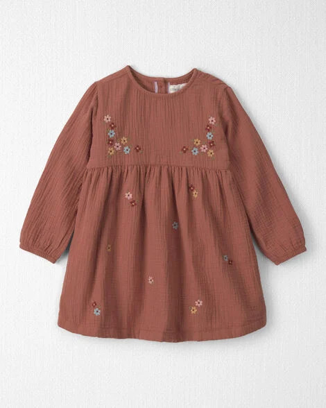 Toddler Girl Organic Cotton Embroidered Gauze Dress - Little Planet | Carter's | Carter's Inc