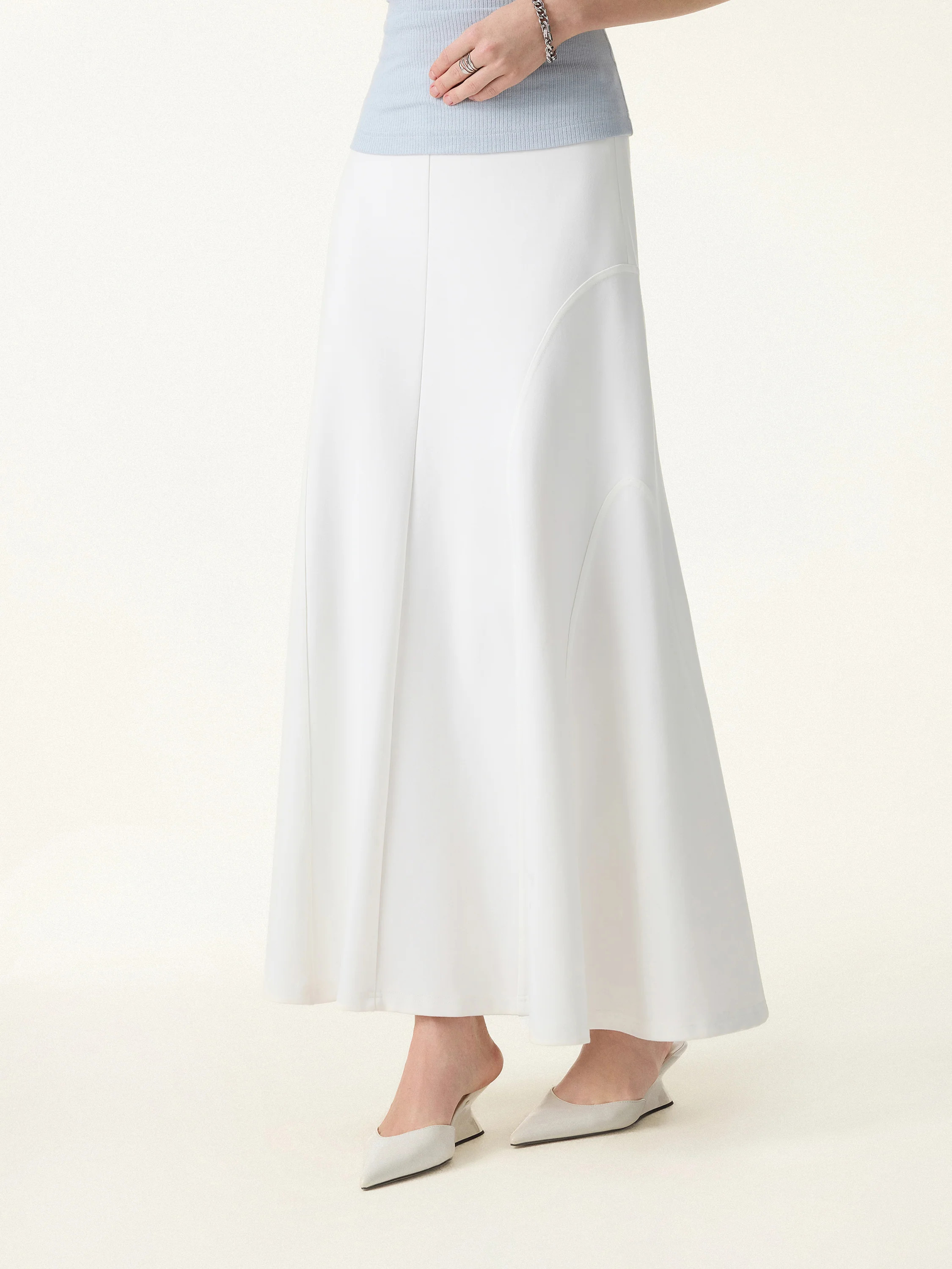Wrinkle-Resistant A-Line Flared Maxi Skirt | OGLmove