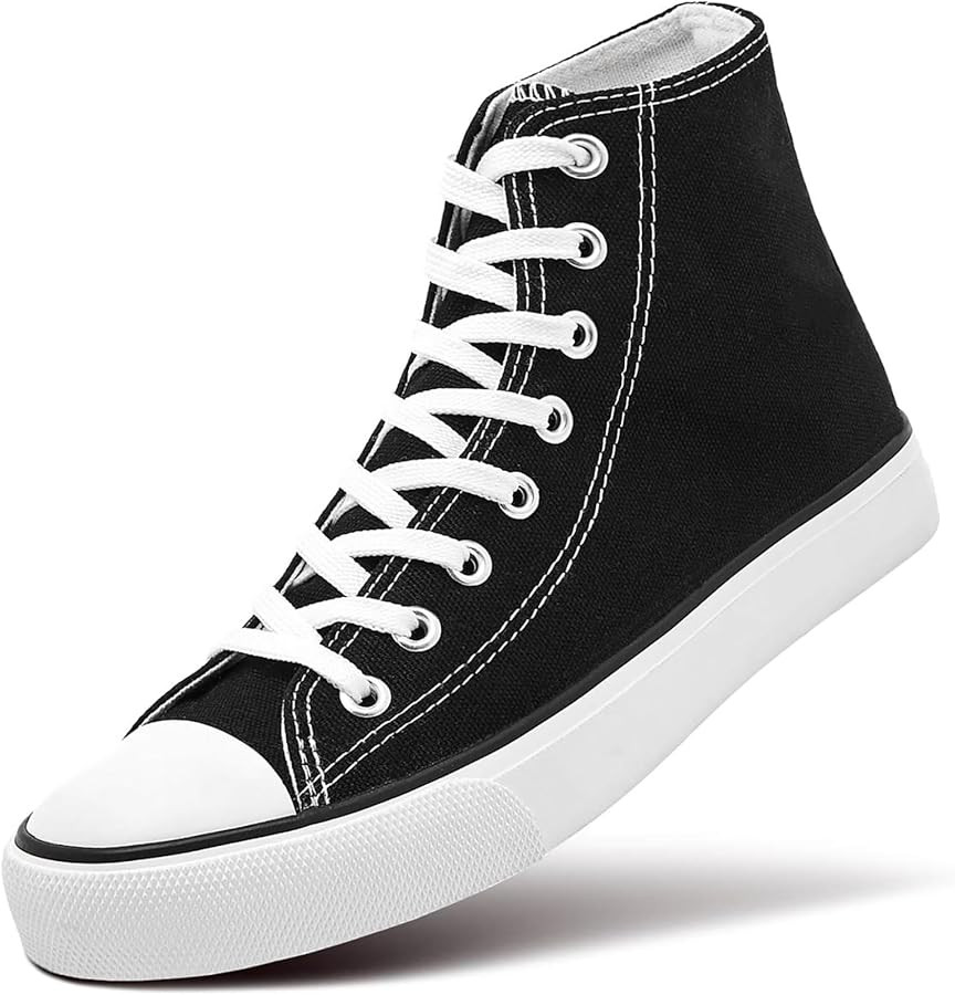 Womens Canvas Sneakers High Top Lace ups Casual Walking Shoes | Amazon (US)