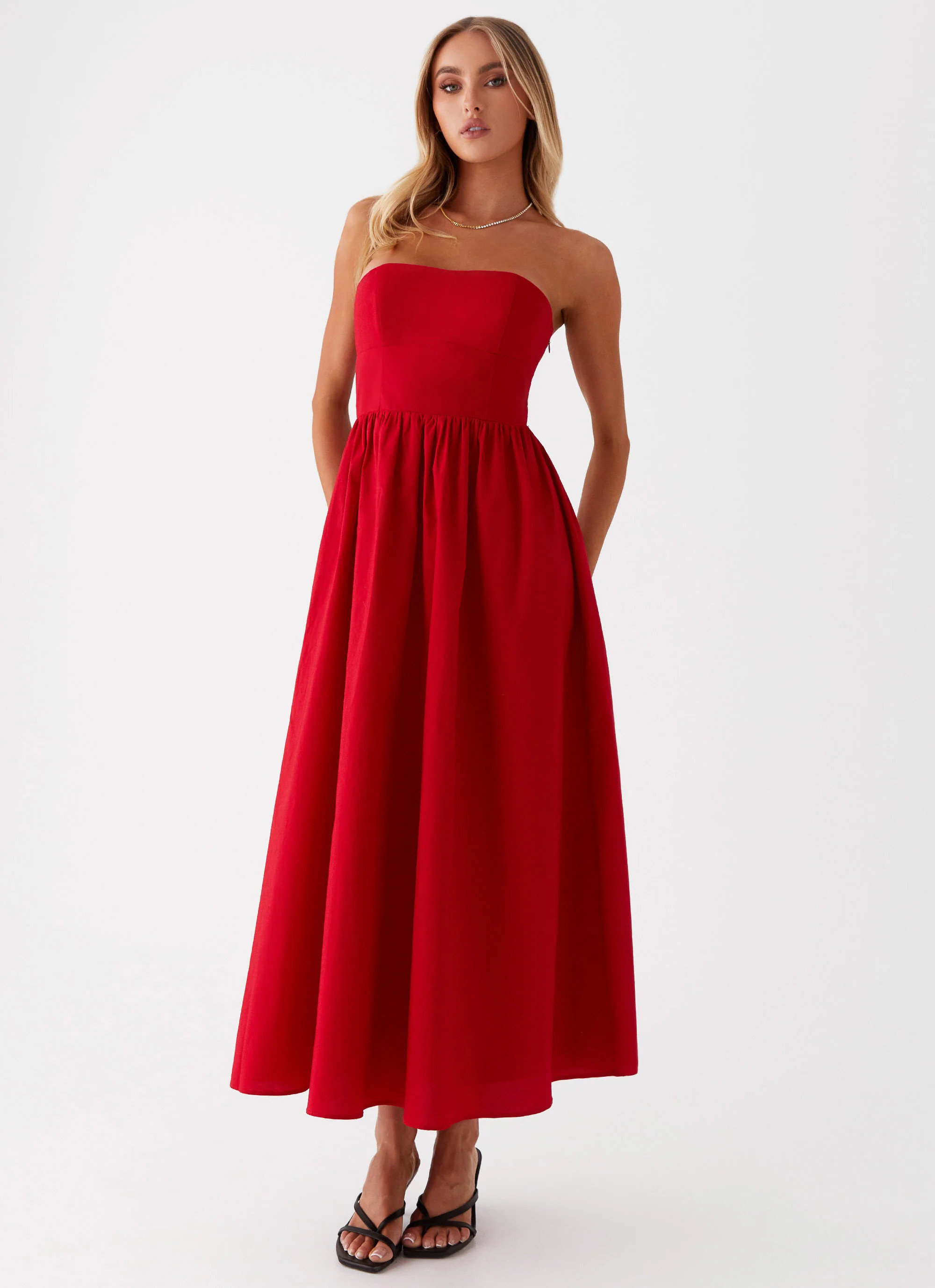 Love Me Later Midi Dress - Red | Peppermayo (Global)