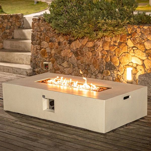 Sonder Sandstone Concrete Propane Fire Pit Table | Wayfair Professional