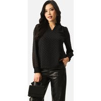 Women's Black Spot Embroidered Chiffon Blouse Gini London New Look | New Look (UK)