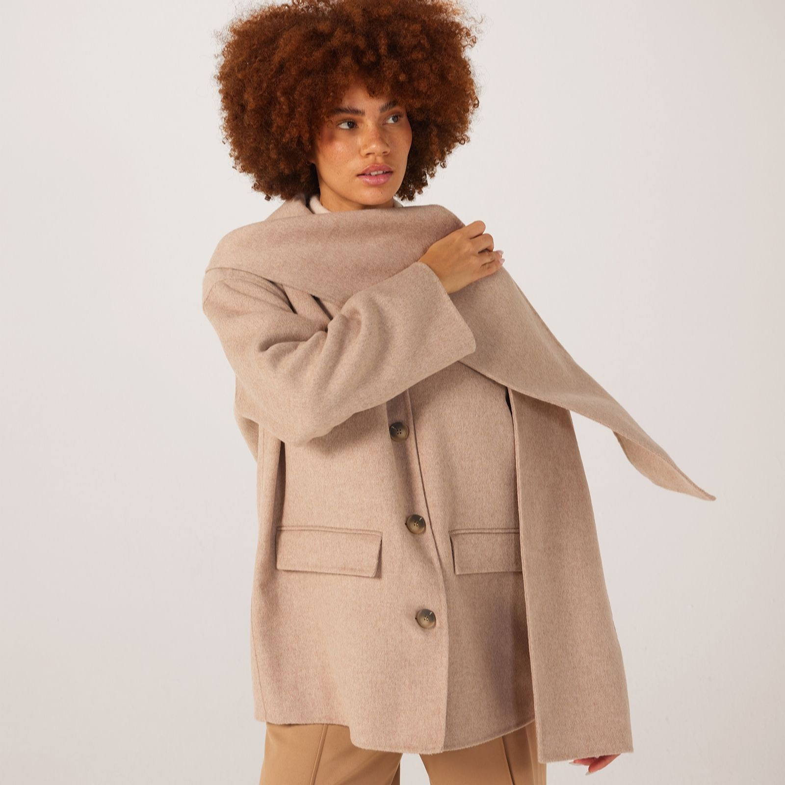 Selected Femme Scarf Detail Jacket | QVC UK