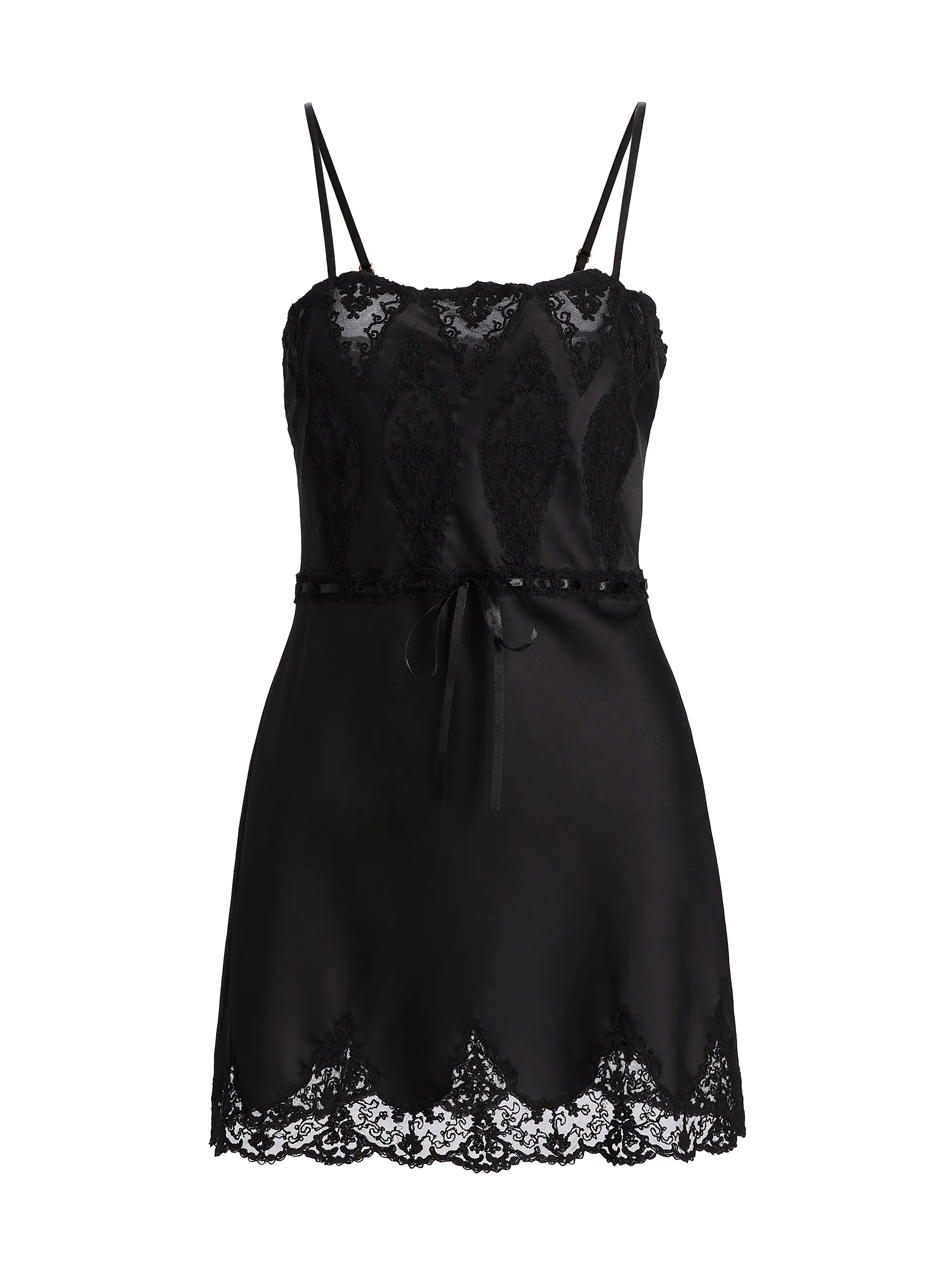 Sanna Lace-Trimmed Satin Minidress | Saks Fifth Avenue