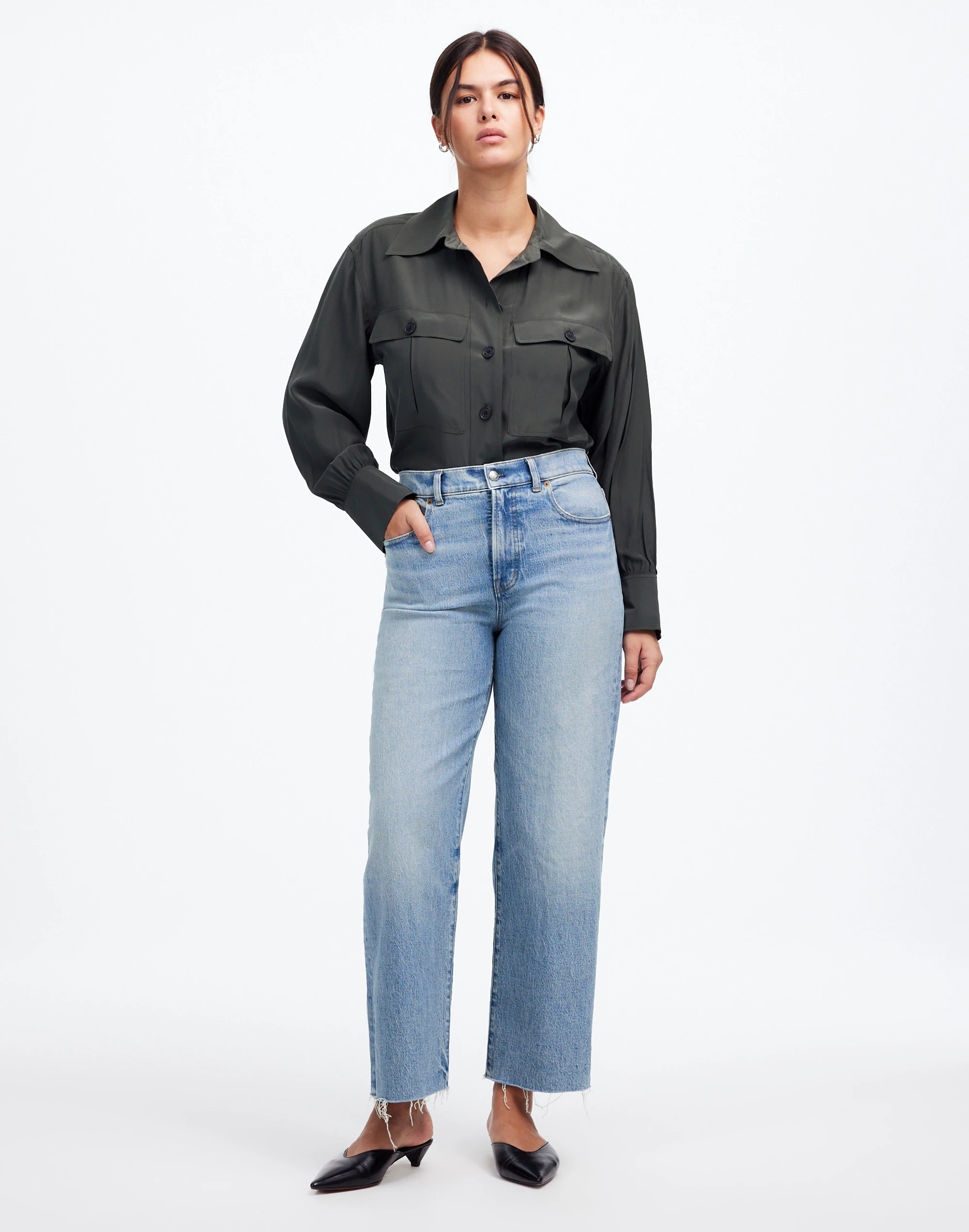 The Petite Perfect Vintage Wide-Leg Crop Jean in Hallstead Wash | Madewell