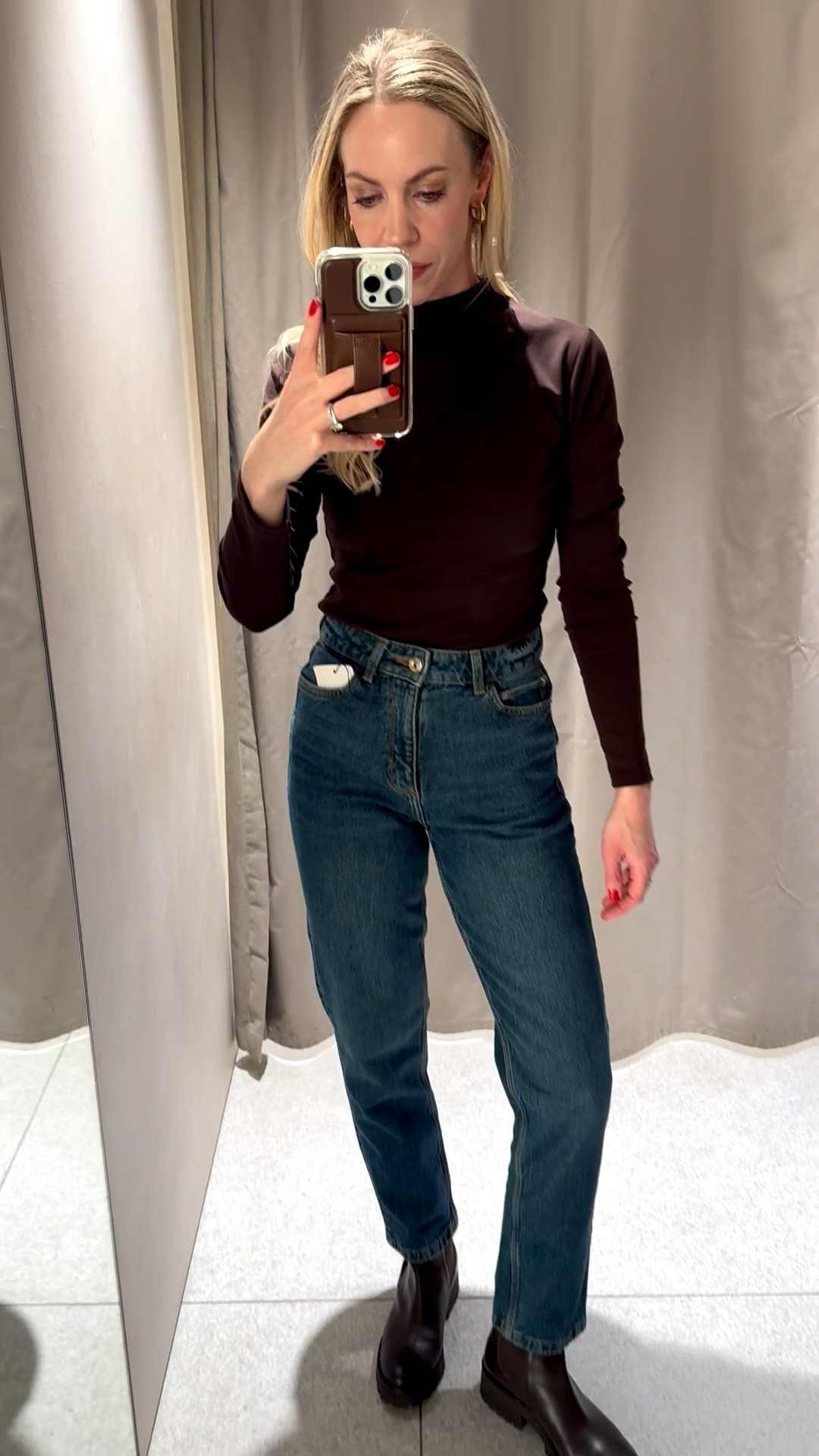 Zara basics I love: mockneck tee, mom jeans (so flattering and go with any type of shoe - under $50!)

#LTKFindsUnder50 #LTKOver40 #LTKdayinmylife