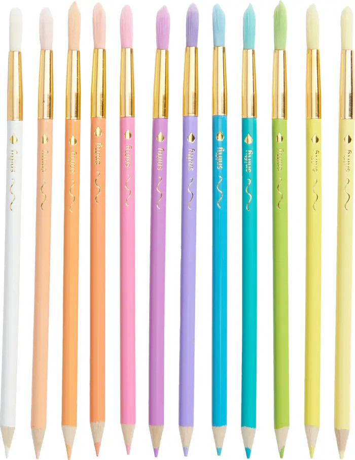 Colorbrush Set of 12 Assorted Pastel Watercolor Pencils/Brushes | Nordstrom