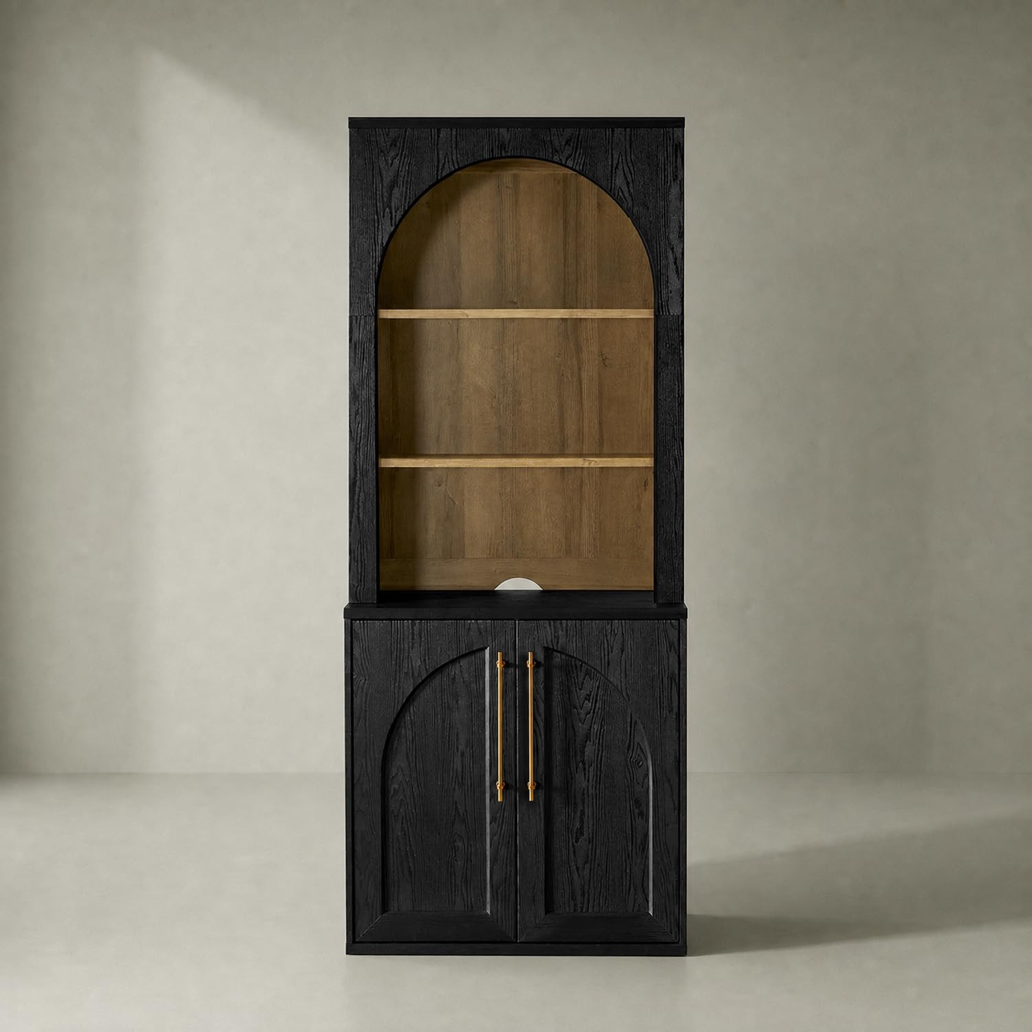 mopio Blake Storage Cabinet, Buffet, Display Case (Black Oak, Arched) | Amazon (US)