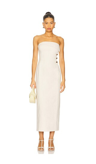 Margot Dress in Beige | Revolve Clothing (Global)