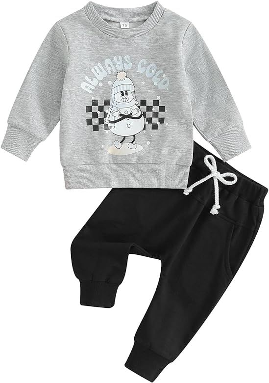GuliriFei Baby Boy Christmas Outfits Crewneck Pullover Sweatshirt Top and Pants Set 2Pcs Toddler ... | Amazon (US)