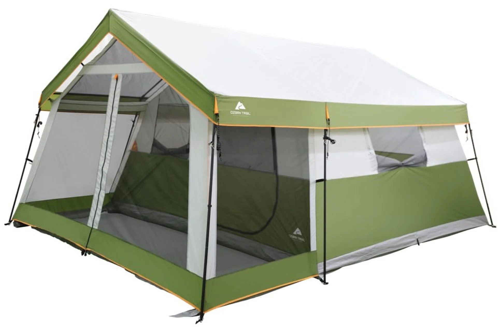 Ozark Trail 8-Person Family Cabin Tent 1 Room with Screen Porch, Green, Dimensions: 12'x11'x7', 4... | Walmart (US)
