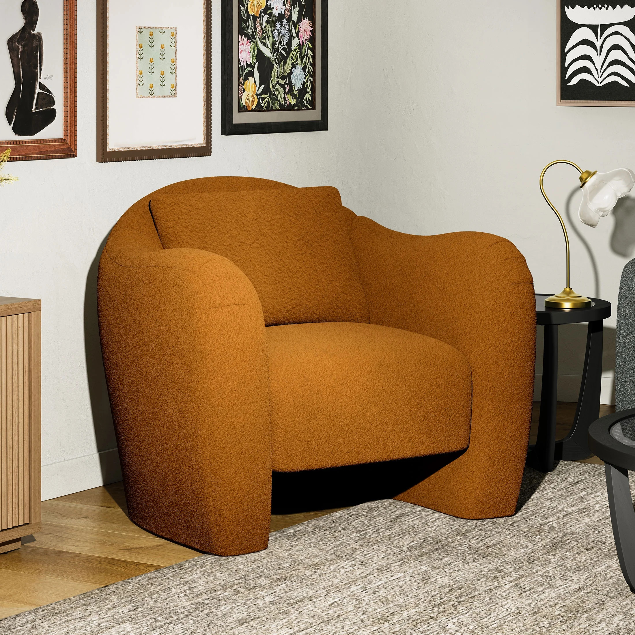 Beautiful Accent Chair by Drew Barrymore, Butterscotch Shearling | Walmart (US)