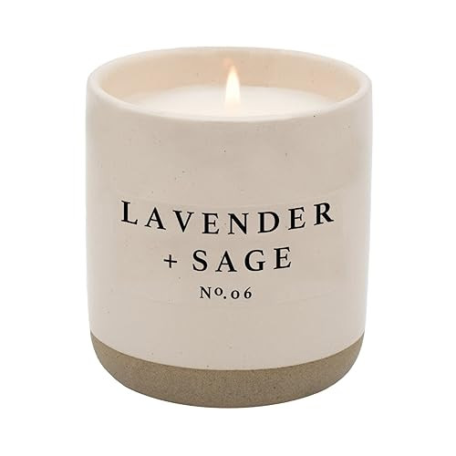Sweet Water Decor Lavender and Sage Candle | French Lavender, Sage, and Patchouli Spa Scented Soy... | Amazon (US)
