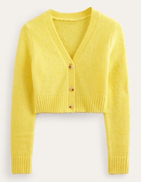 Cropped V-Neck Cardigan Bumble Bee Women Boden | Boden (US)