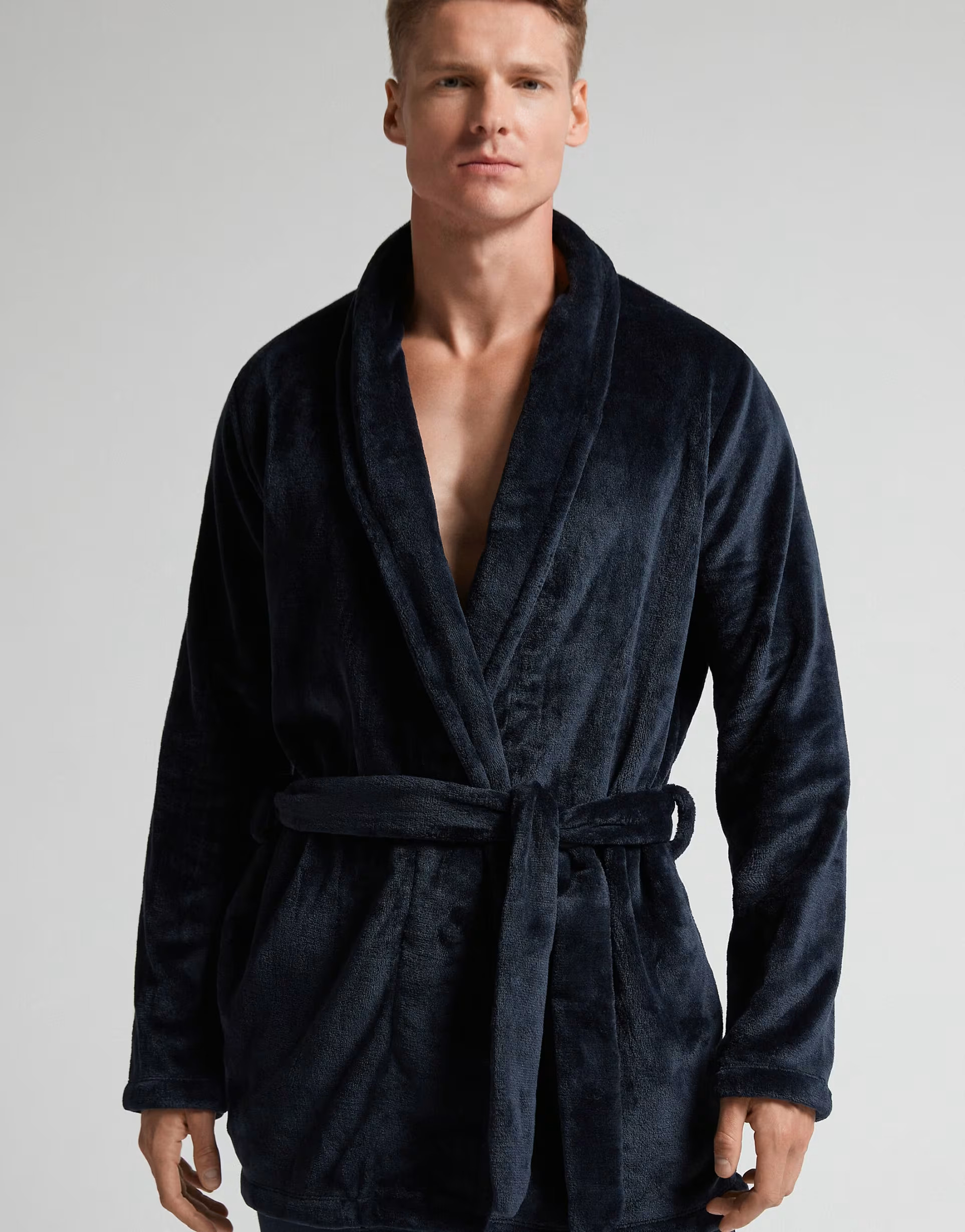 Intimissimi Fleece dressing gown in midnight blue | ASOS (Global)