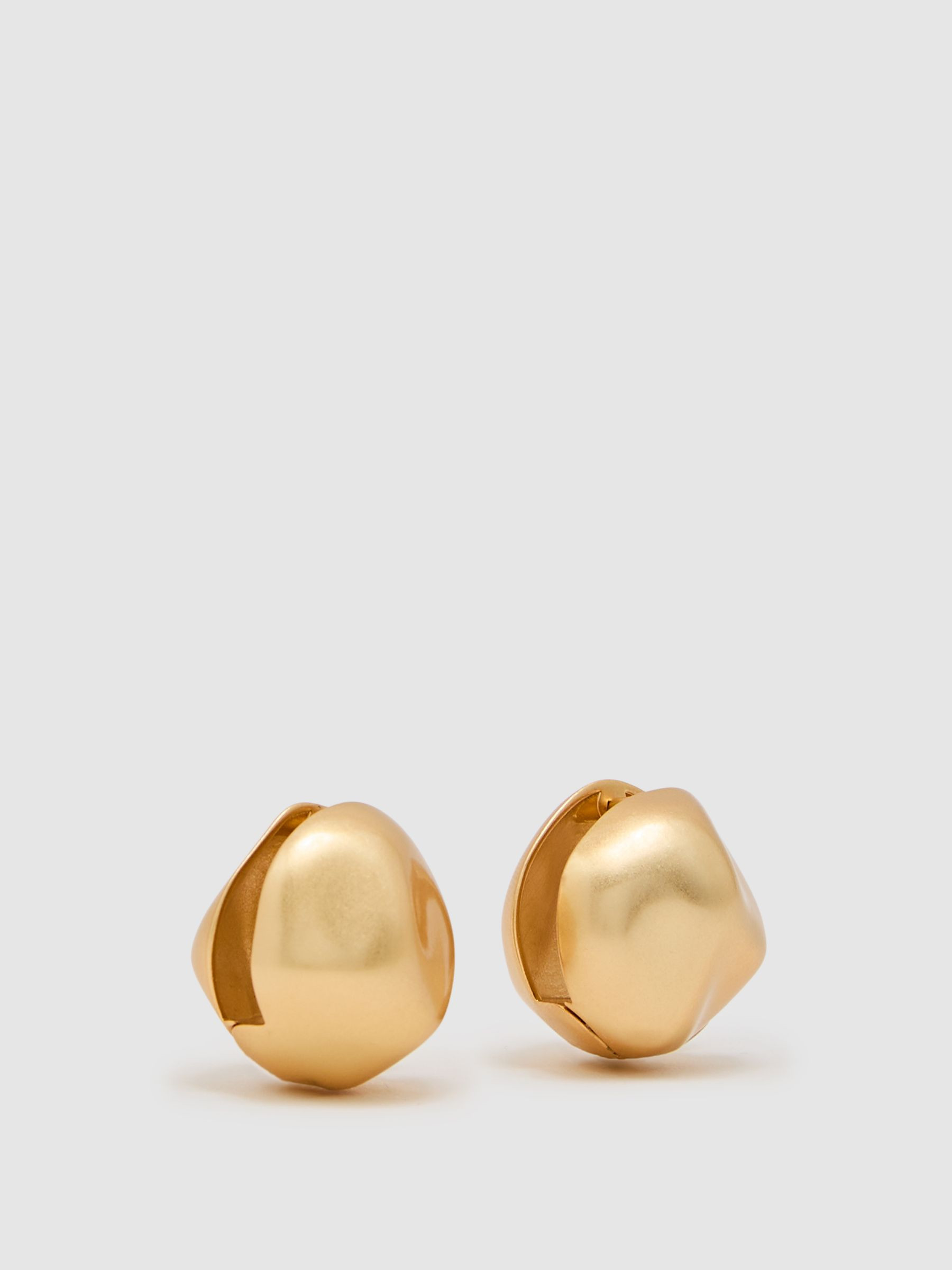 Contoured Ball Earrings in Gold Tone | Reiss UK
