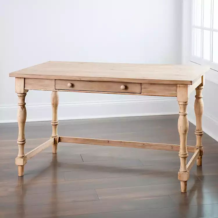 Diane Spindle Leg Blond Wood Desk | Kirkland's Home