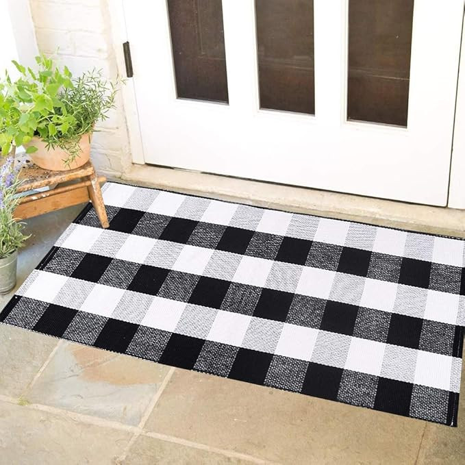 Ihoming Buffalo Plaid Rug (23.6"x35.4"), Checkered Area Rug Indoor/Outdoor Door Mat, Checkered Ou... | Amazon (US)
