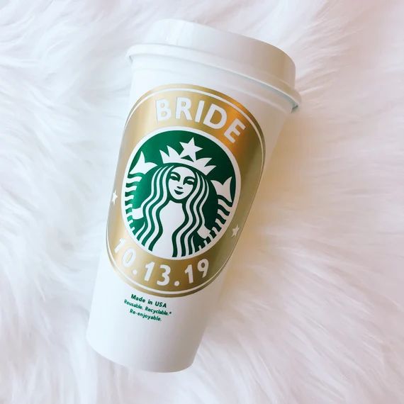 Will NOT Arrive Before Christmas - Starbucks Reusable Bridal Party Starbucks Cup, Bridesmaid Gift | Etsy (US)
