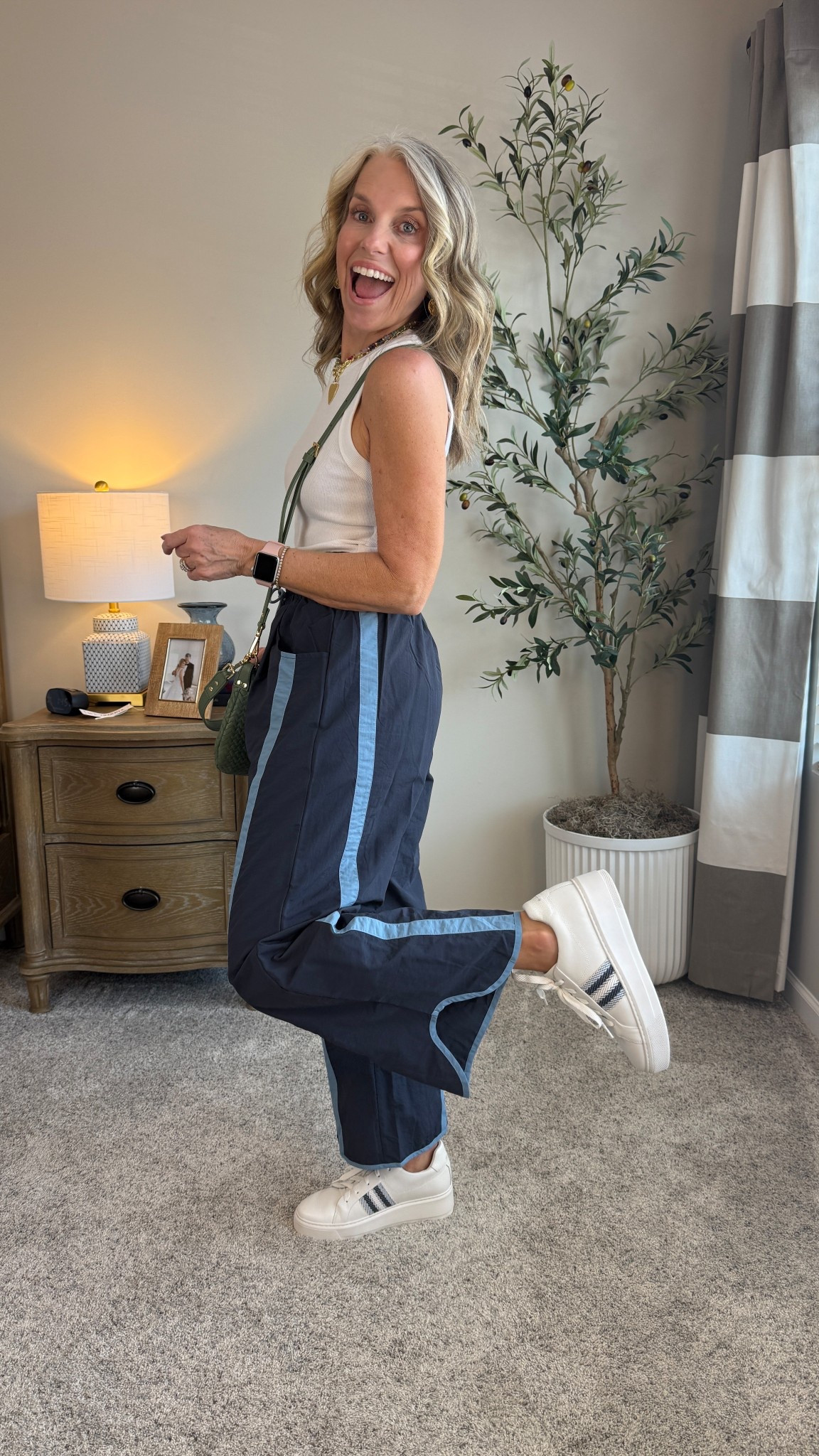 Let’s talk about these super cute, super comfy pants. They’re reminiscent of a pair of parachute pants and perfect if you don’t like short for spring/summer. Great for travel too. Use F4_LISA20 for 20% off sneakers

#LTKTravel #LTKOver40 #LTKgrwm