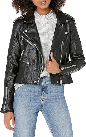 [BLANKNYC] Womens Luxury Clothing Vegan Leather Semi Fit Motorcycle Jacket | Amazon (US)