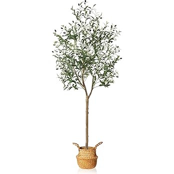 MOSADE Artificial Olive Tree 6Ft Fake Olive Silk Plant and Handmade Seagrass Basket, Perfect Tall... | Amazon (US)