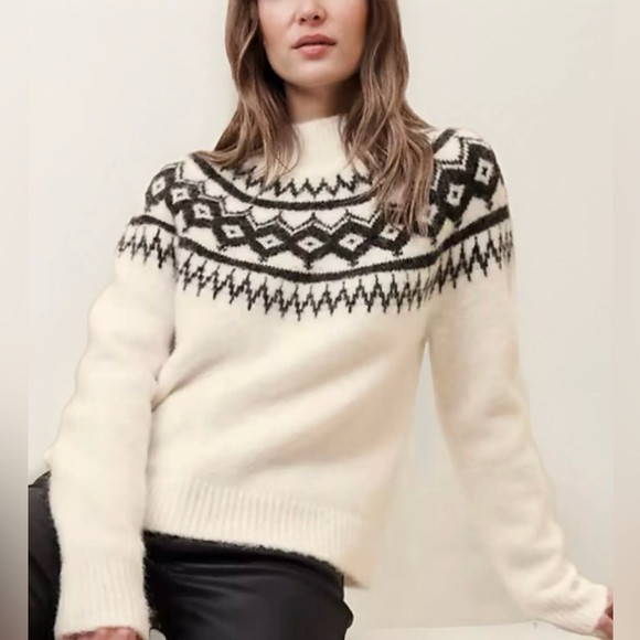 NEW Banana Republic Factory Women’s Fair Isle Mock Neck Sweater Size Medium NWT | Poshmark