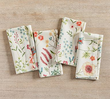 Spring Garden Cotton Napkins - Set of 4 | Pottery Barn (US)