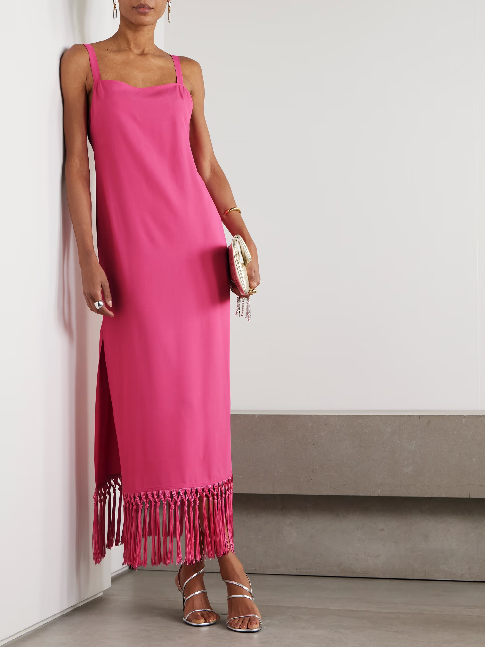 Palermo fringed crepe midi dress | NET-A-PORTER (US)