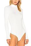 n:PHILANTHROPY Women's Brooke Long Sleeve Turtle Neck Bodysuit, Small White | Amazon (US)