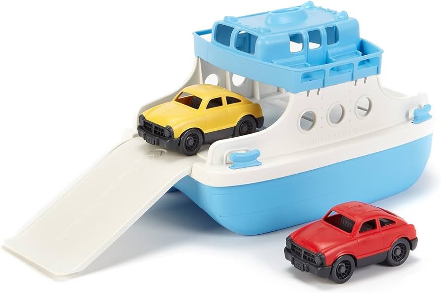 Green Toys Ferry Boat with Mini Cars Bathtub Toy, Blue/White, Standard | Amazon (US)