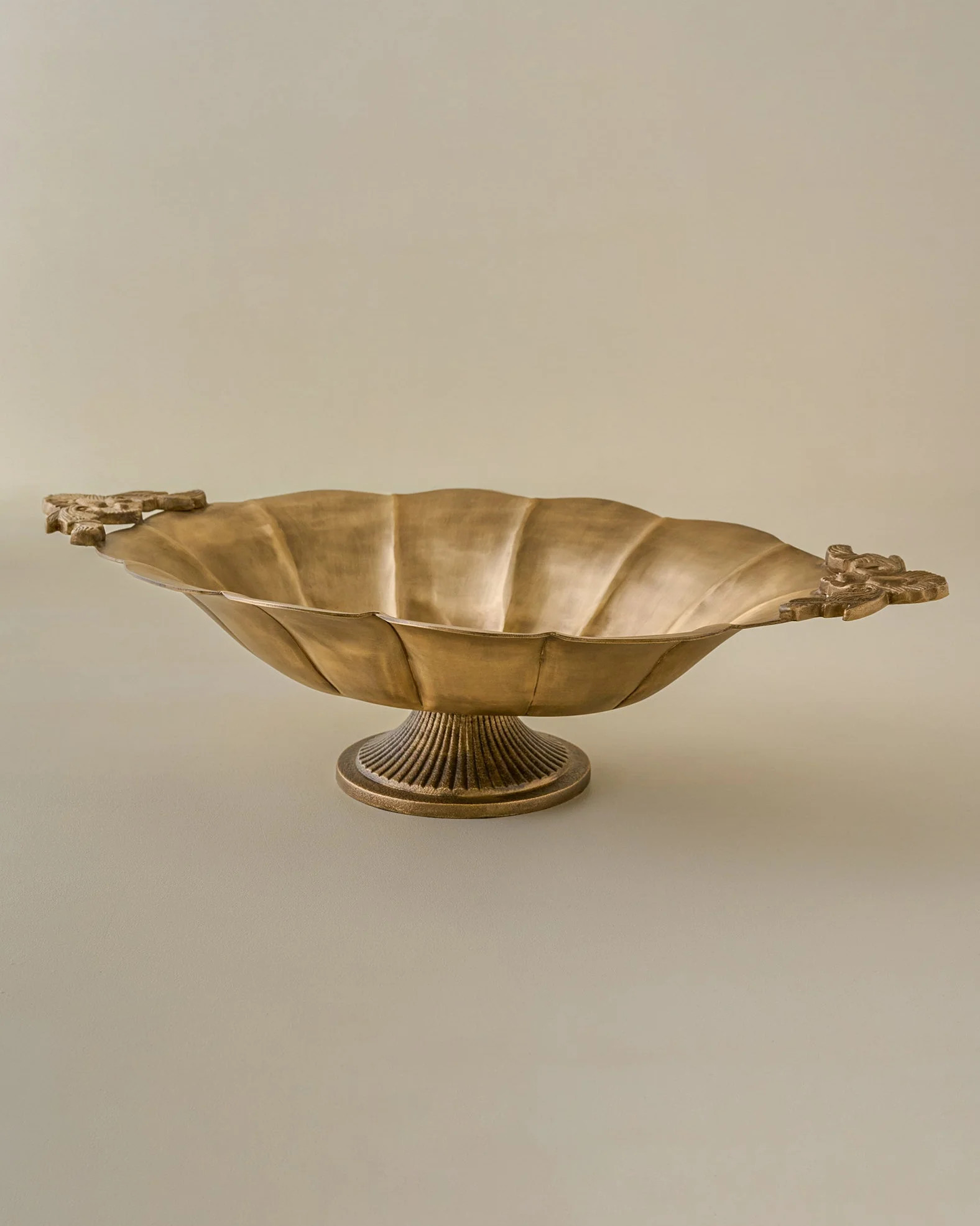 Oversized Ornate Brass Pedestal Bowl | Magnolia