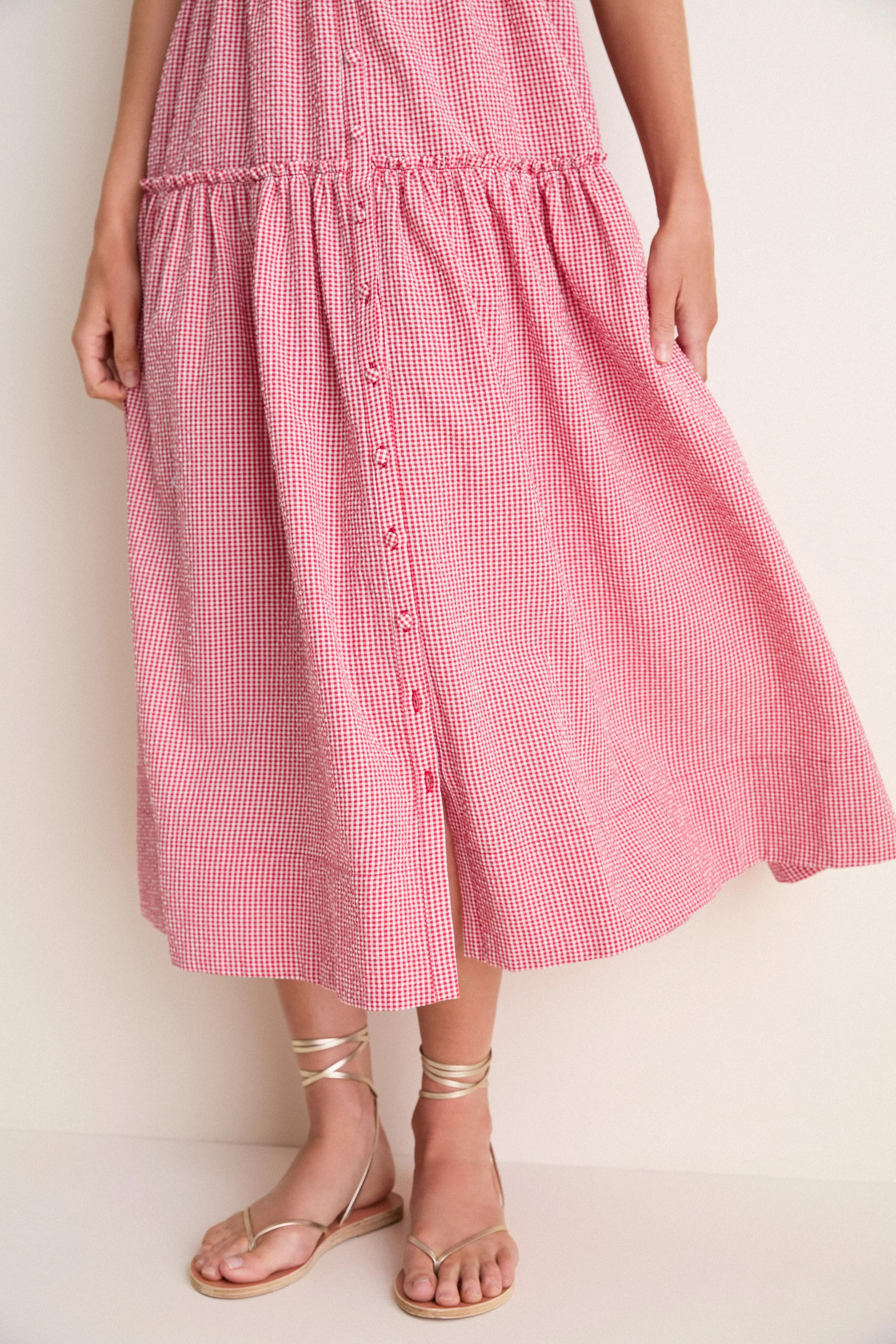 Red Gingham Landis Midi Dress | Tuckernuck (US)
