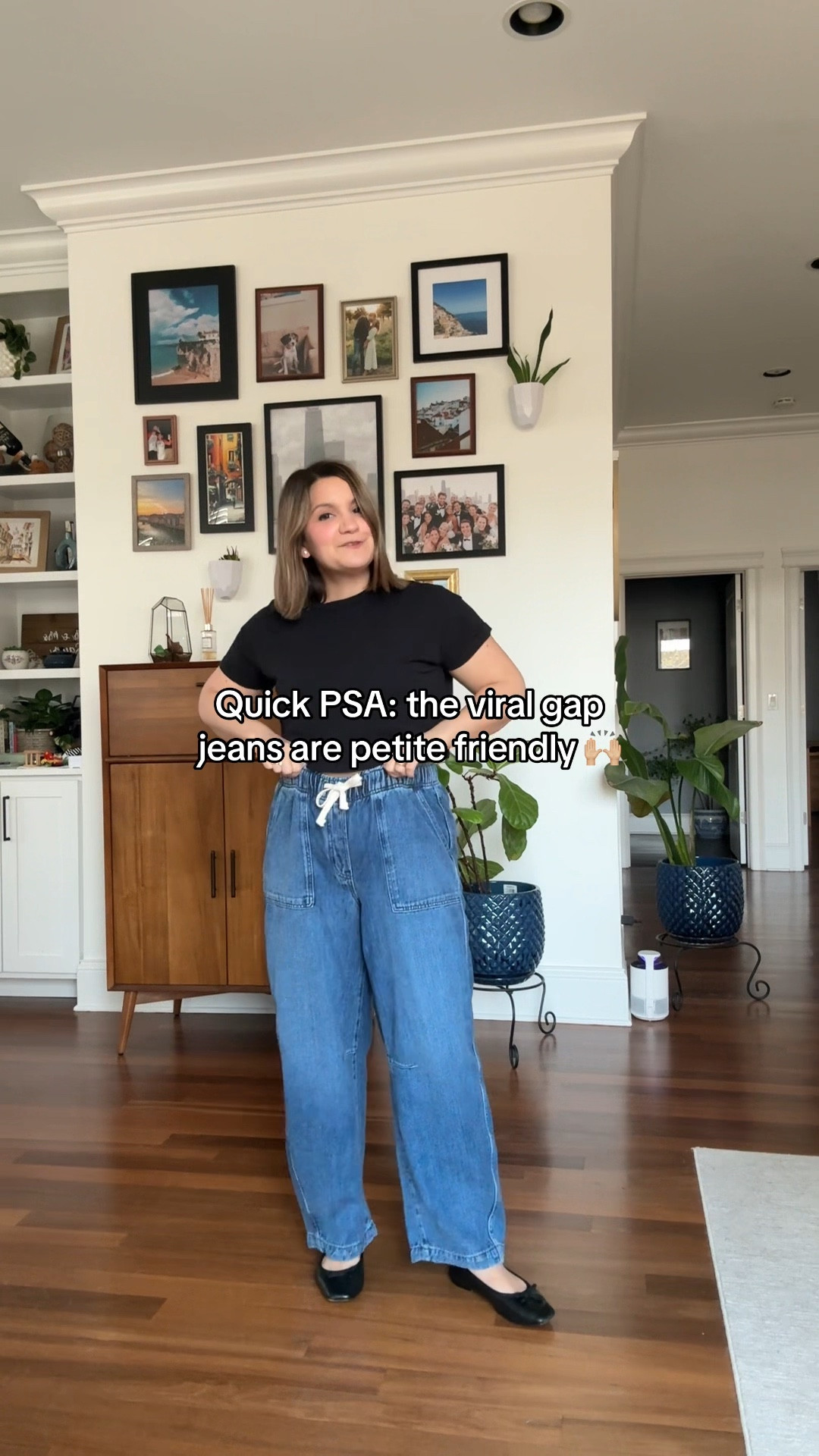 The viral gap jeans are petite friendly!! I’m 5’2” and I got a medium for an oversized fit. No need to hem them! 

Drawstring pants
Pull on pants
Comfy jeans
Postpartum style 

#LTKPetite #LTKSaleAlert #LTKFindsUnder100
