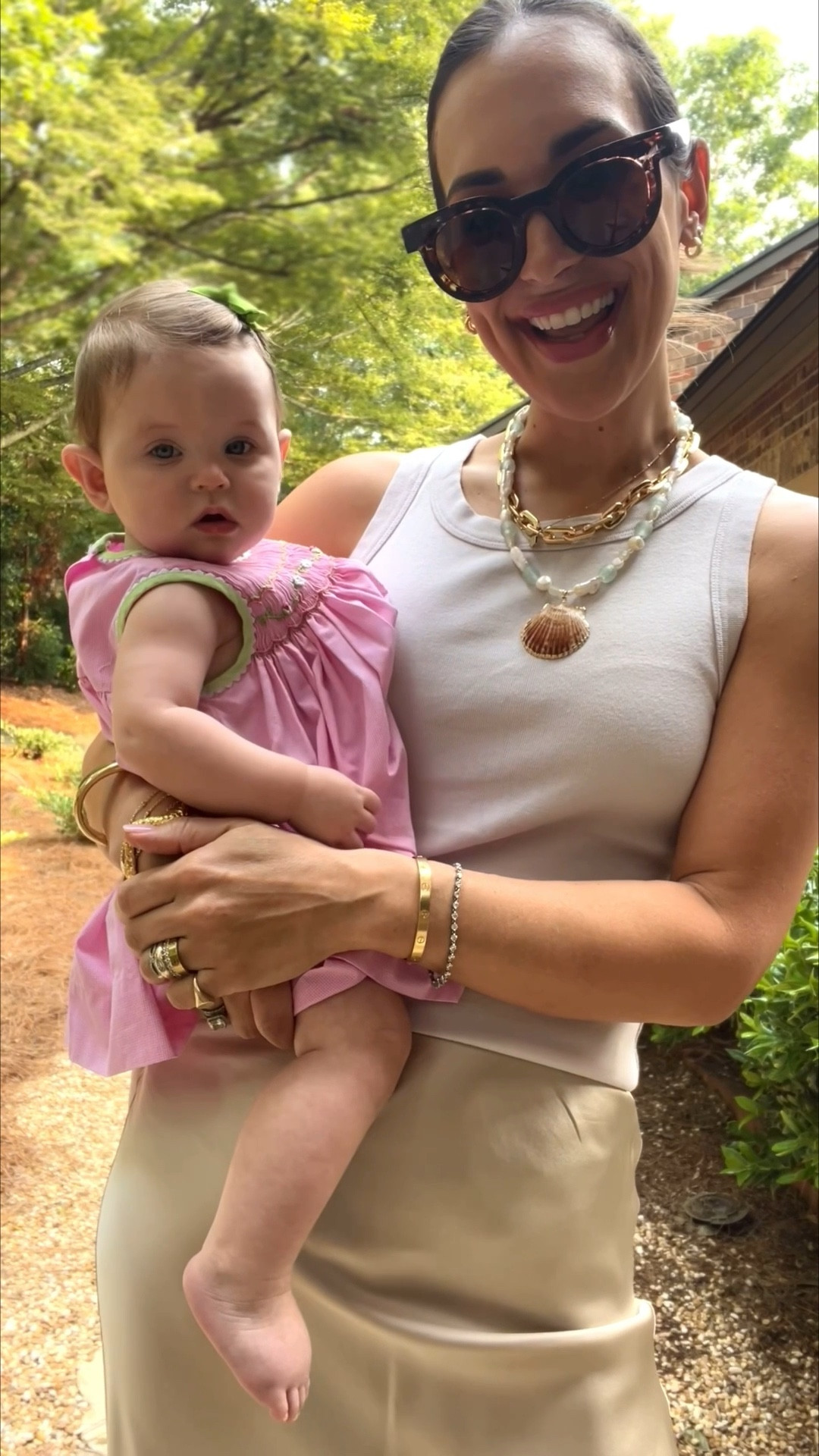 Silk maxi skirt, cotton tank, jelly flats, layered necklaces - 

Sunglasses are Ryan Simkhai 

#LTKSummerEdit